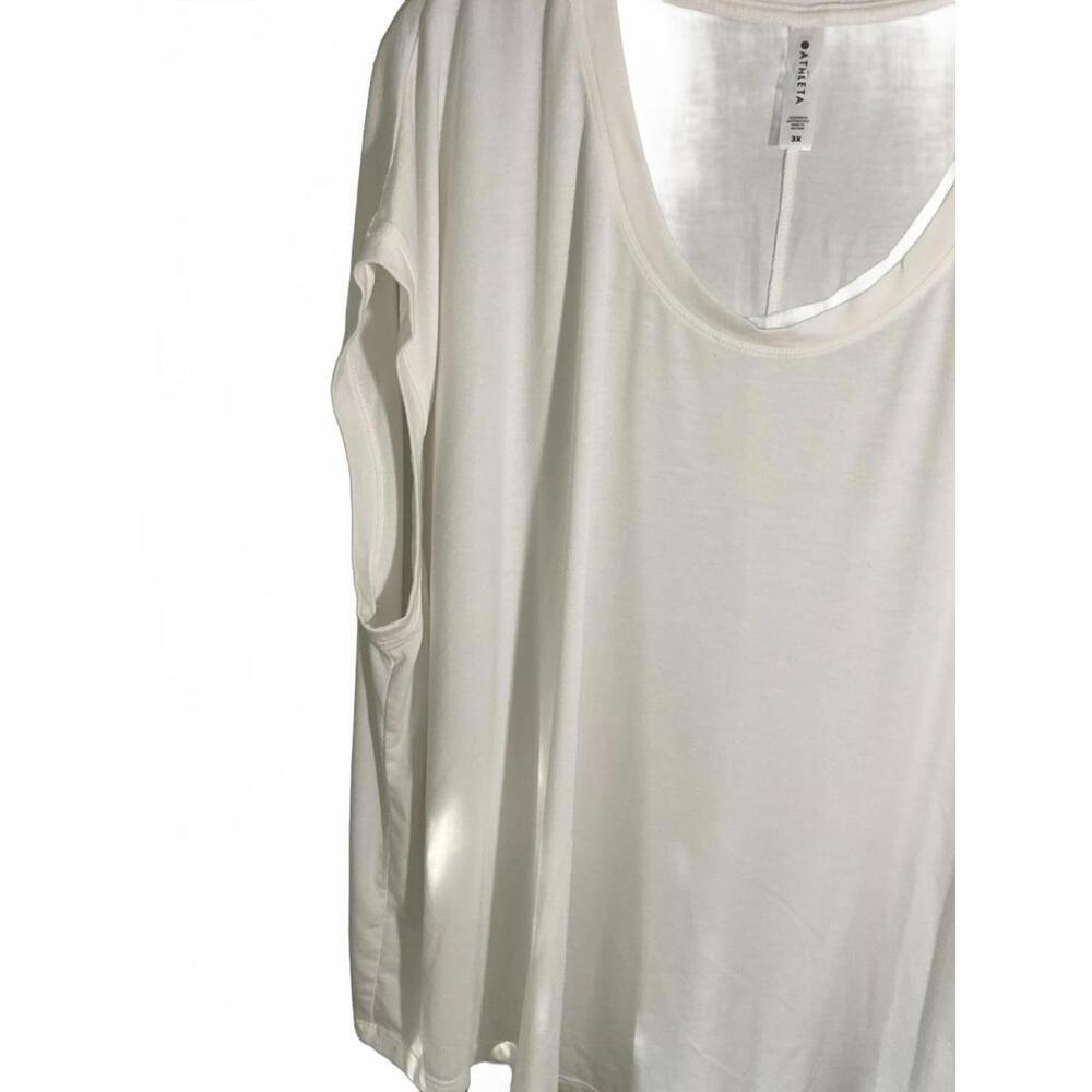 Athleta White Oversized Cropped Sleeveless T Shirt Size 3X - Picture 4 of 7